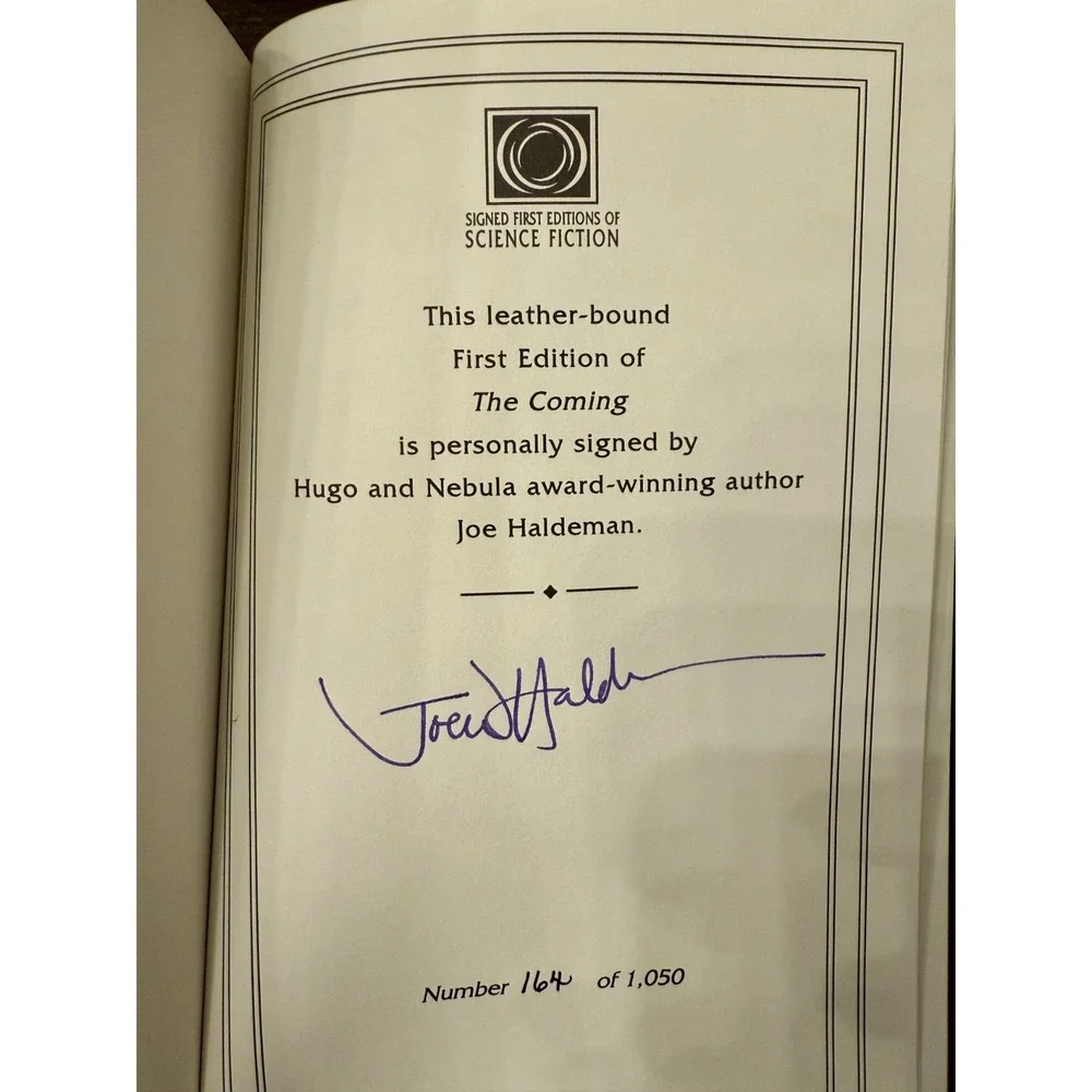 Signed Easton Press The Coming Joe Haldeman‎ 1st Ed Leather #164/1050 COA